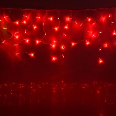 БАХРОМА уличная, УМС, Ш:5,6 м, В:0,9 м, Н.Б. 2W LED-330-220V, шнур питания, КРАСНЫЙ 