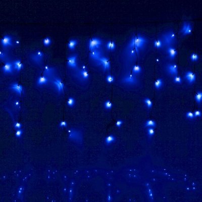 БАХРОМА уличная, Ш:4м, В:0.6м, Н.Т. LED-180-220V, 8 режимов, СИНИЙ 