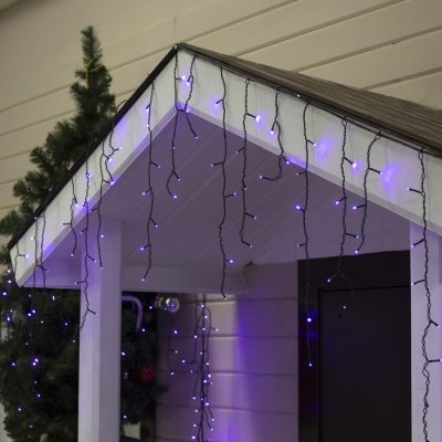 БАХРОМА уличная, Ш:4м, В:0.6м, Н.Т. LED-180-220V, 8 режимов, ФИОЛЕТ 