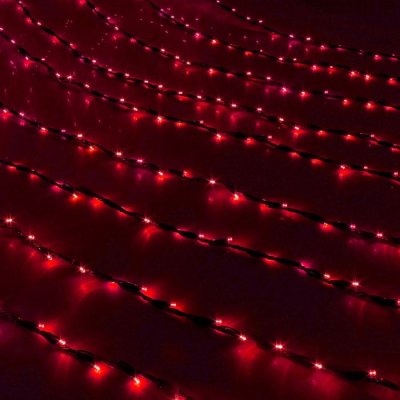 Гирлянда "Дождь" улич. Ш:2 м, В:1,5 м, Н.Т. LED-400-220V, контр. 8 р, КРАСНЫЙ 