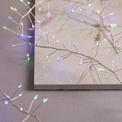 НИТЬ уличная, мишура роса, Д:2 м, Н.С. LED-200-4.5В, контр. 8 р., МУЛЬТИ 