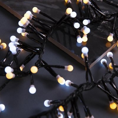 НИТЬ уличная, УМС, Мишура шарики Д:4 м. Н.Т. LED-400-31V 8 режимов, БЕЛЫЙ-Т/БЕЛЫЙ 