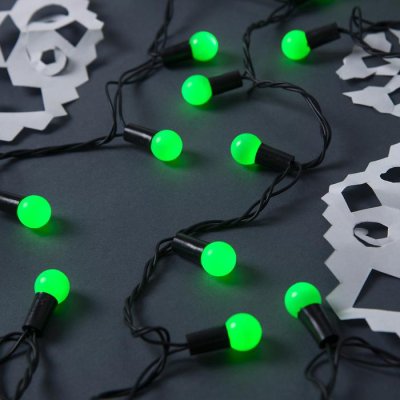 НИТЬ, улич. с насад. "Шарики d=1,5 см" 10 м, Н.Т. LED-100-220V контр. 8р. ЗЕЛЕНЫЙ 
