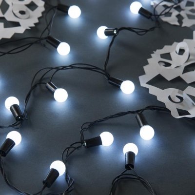 НИТЬ, улич. с насад. "Шарики d=1,5 см" 20 м, Н.Т. LED-200 контр. 8р. БЕЛЫЙ 