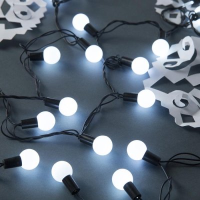 НИТЬ, улич. с насад. "Шарики большие d=2,5 см" 10 м, Н.Т. LED-100-220V контр. 8р. БЕЛЫЙ 