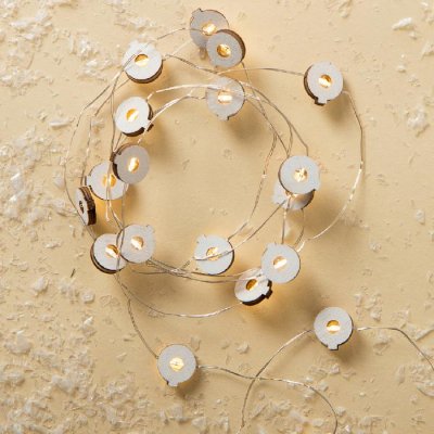 НИТЬ, 2 м, "Роса", с насад, "Шарик белый", LED-20-3V, 2*АА (не в компл), фиксинг, Т/БЕЛЫЙ    