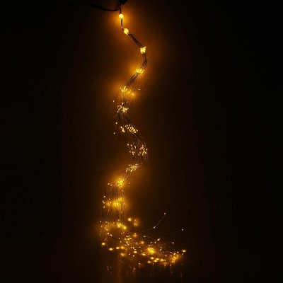 Гирлянда "Конский хвост (капля росы)" 24 нити по 1,5 м., LED-360-12V, контроллер 8 режимов, ЖЕЛТЫЙ  