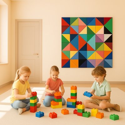 Комплект акустических войлочных стендов "Игра треугольников" КВС-54 галерея 1