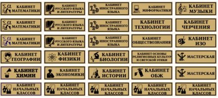Комплект табличек предметный