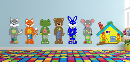 Развивающий комплекс бизибордов «Любимая сказка: Теремок»