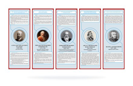 Комплект стендов для кабинета химии "Великие ученые и их деятельность"