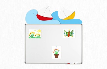 Декорация для магнитной доски 120х90см "Лодки на волнах"