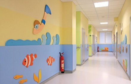 Настенная МДФ панель голубая 50х100 см