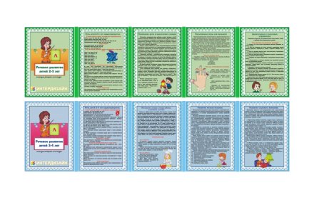 Двухсторонняя папка-передвижка "Речевое развитие 2-3, 3-4 лет"