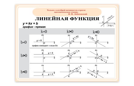 Виниловый плакат "Линейная функция"
