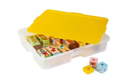 Комплект деревянных кубиков на стержне 5 видов / в системе хранения Игротека