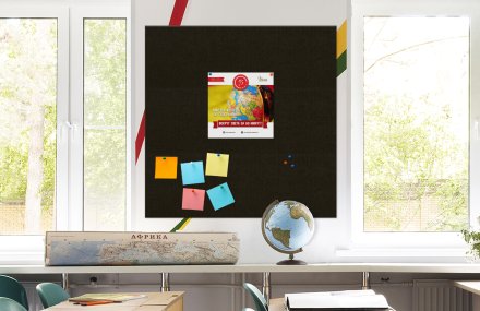 Стенд из эко-войлока 120х120 см. Черный