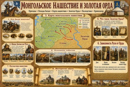 Учебный стенд для школы «Монгольское нашествие и Золотая Орда»