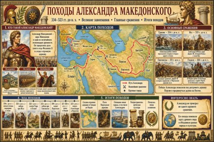 Учебный стенд для школы «Походы Александра Македонского»