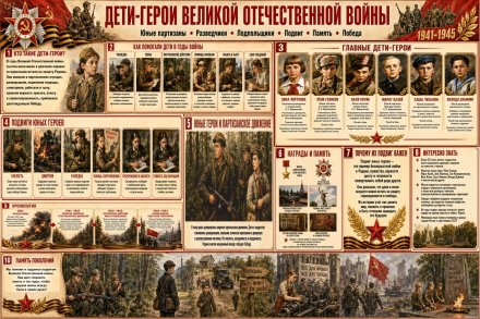 Учебный стенд для школы «Дети-герои Великой Отечественной войны»