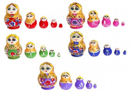 Матрёшка 5 в 1 "Красные маки"