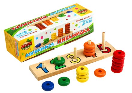 Пирамидка логическая "Учимся считать" с цифрами