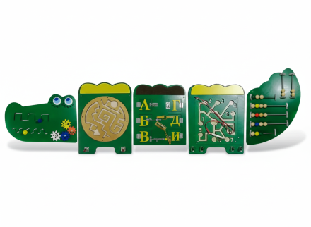 Настенный развивающий модуль «Крокодил» (5 секций)