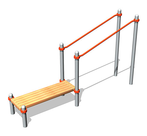 Брусья в подъем со скамьей (для колясочников)