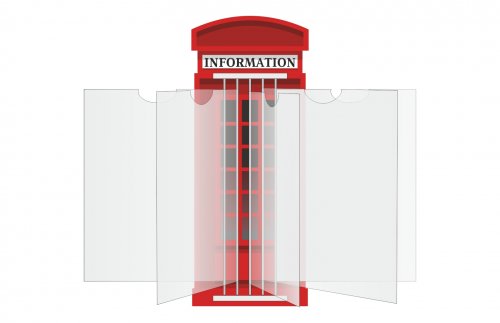 Стенд в виде телефонной будки в кабине английского языка