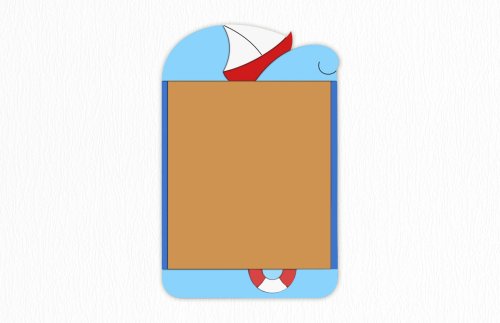 Пробковая доска "Парусник" 70х110 см