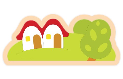 Декорация из пластика "Домики" 85х37 см 46608П