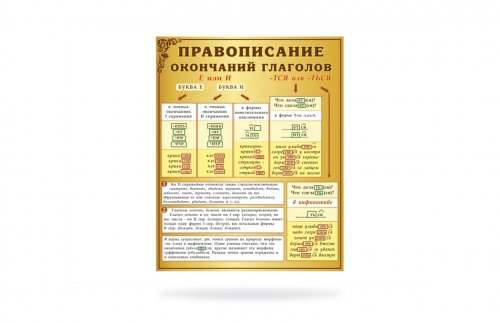 Стенд "Правописание окончаний глаголов"