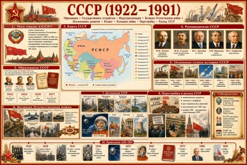 Учебный стенд для школы «СССР 1922–1991 гг» НФ12922