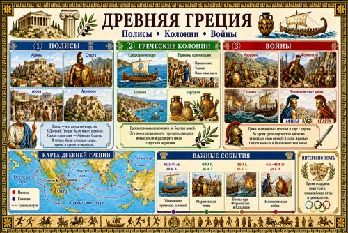 Учебный стенд для школы «Древняя Греция. Полисы. Колонии. Войны» НФ1294