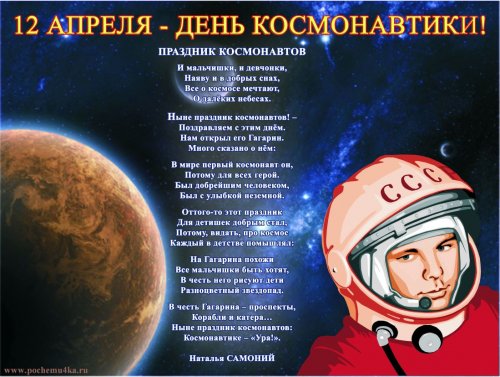 День космонавтики-12 апреля