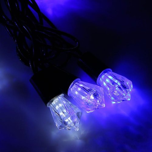 Гирлянда "Метраж" улич. с насад. "Хрусталь" 5 м, Н.Т. LED-40-220V, моргает, БЕЛО-СИНИЙ 1080061С