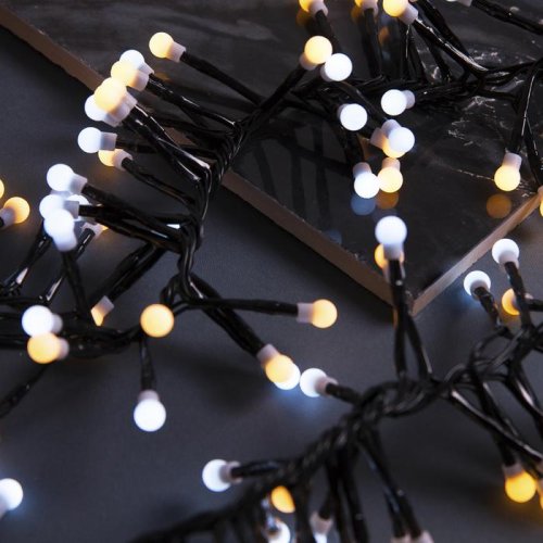 НИТЬ уличная, УМС, Мишура шарики Д:4 м. Н.Т. LED-400-31V 8 режимов, БЕЛЫЙ-Т/БЕЛЫЙ 3649311С