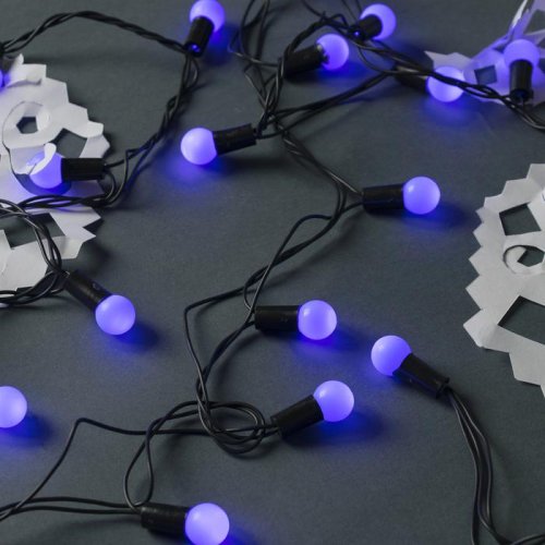 НИТЬ, улич. с насад. "Шарики d=1,5 см" 10 м, Н.Т. LED-100-220V контр. 8р. СИНИЙ 671563С