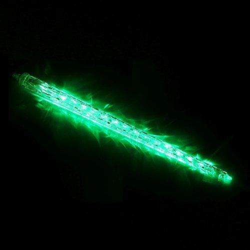 Светодиодная сосулька "Рифленая" 0,5 м, d=4см. УМС-вилка LED-30-220V ЗЕЛЕНЫЙ 678907С