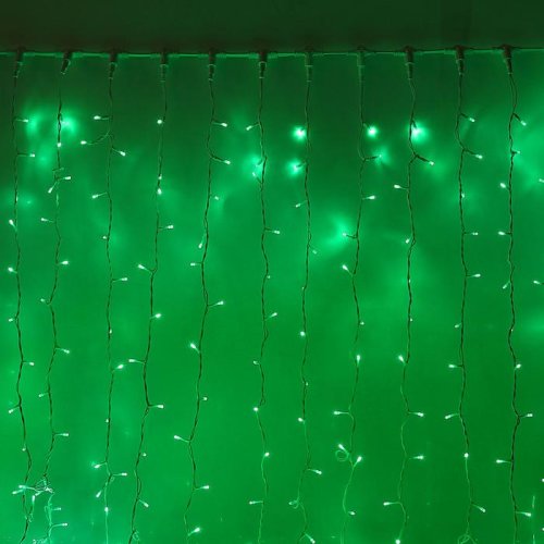 Гирлянда "Занавес" улич. УМС, Ш:2 м, В:3 м, Н.Б. 3W LED-760-220V, БЕЗ контр. ЗЕЛЕНЫЙ 1080213С