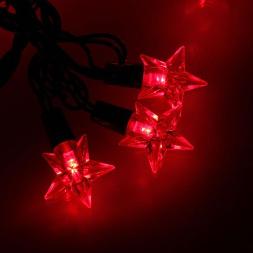 Гирлянда "Метраж" улич. с насад. "Звезда средняя" 5 м, Н.Т. LED-40-220V, контр. 8 р, КРАСН 1080101С