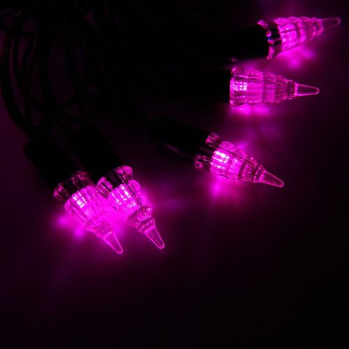 Гирлянда "Метраж" улич. с насад. "Конус" 5 м, Н.Т. LED-40-220V, фиксинг, РОЗОВЫЙ 1080060С