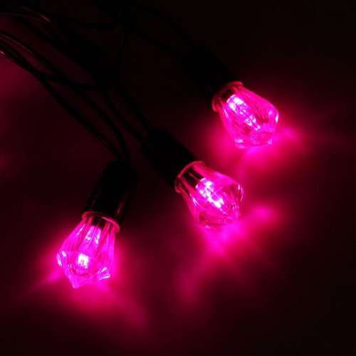 Гирлянда "Метраж" улич. с насад. "Хрусталь" 5 м, Н.Т. LED-40-220V, фиксинг, РОЗОВЫЙ 1080069С