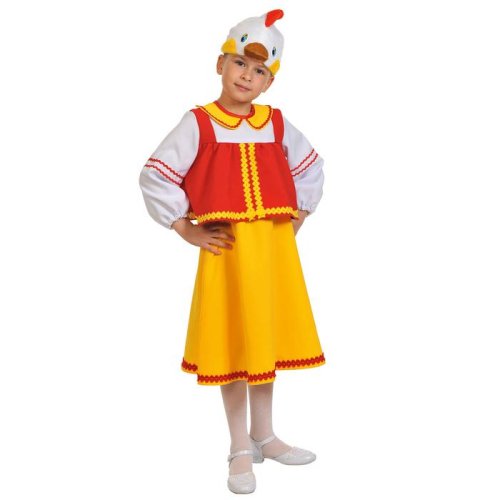 Карнавальный костюм "Курочка Ряба", маска, блузка, юбка, рост 98-128 см 3480871