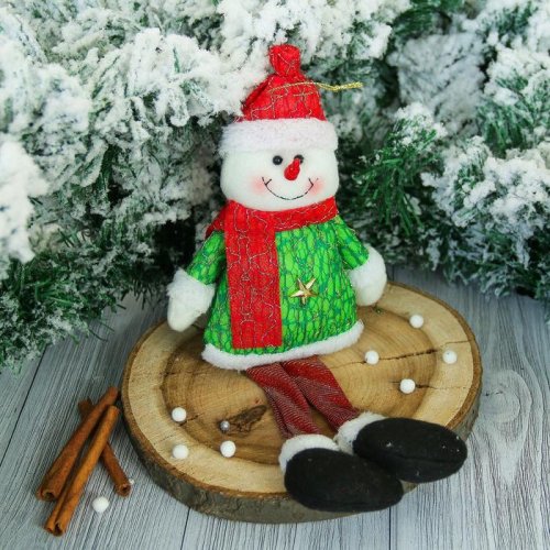 Мягкая игрушка "Снеговик" искорка 8*28 см 2357091С