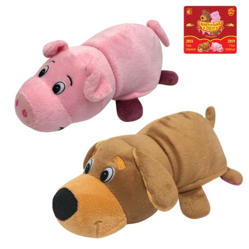 Мягкая игрушка-вывернушка «Собака-Свинья» 2 в 1, 20 см 3999071С
