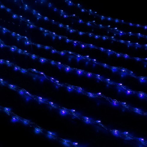 Гирлянда "Дождь" Ш:2 м, В:3 м, Н.С. LED-800-220V, контр. 8 р, СИНИЙ 