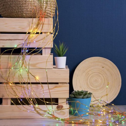 Конский хвост, "Роса", Д:2 м, 15 золотистых нитей, Н.С. LED-300-6V-220V, БП в компл, МУЛЬТИ   3659180С