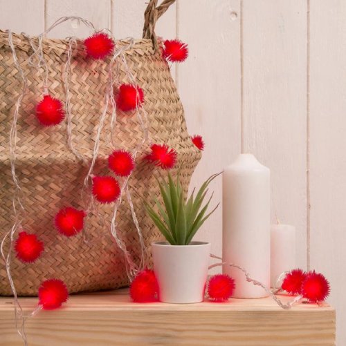 НИТЬ, 5м. с насад. “Ежики Красные”, Н.С. LED-30-220V, 8 режимов, КРАСНЫЙ       3590697С