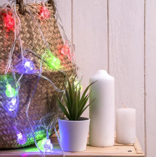 НИТЬ, 5м. с насад. “Фонарики”, Н.С. LED-20-220V, моргает, МУЛЬТИ 671582       671582С